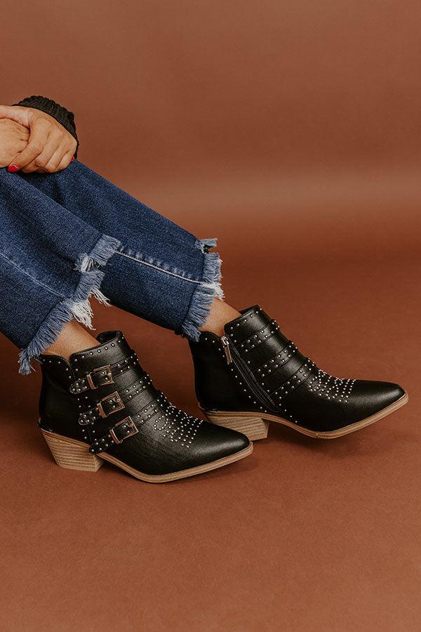 The Amazing Faux Leather Booties in Black Product Image