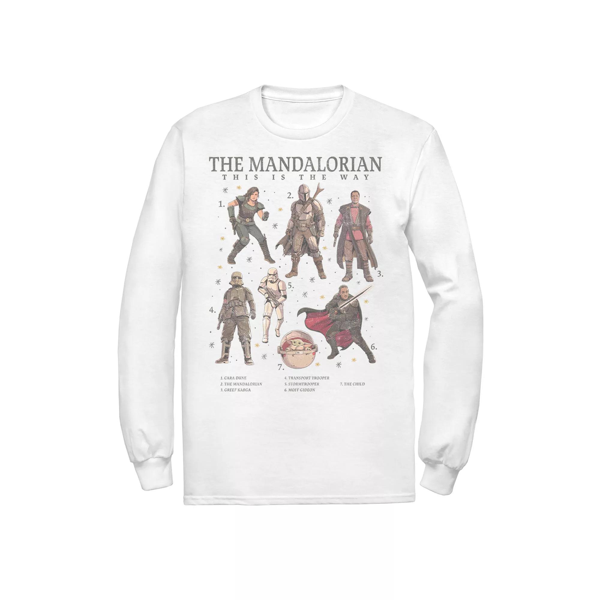 Men's Star Wars The Mandalorian Character Reference Poster Tee, Size: Medium, White Product Image