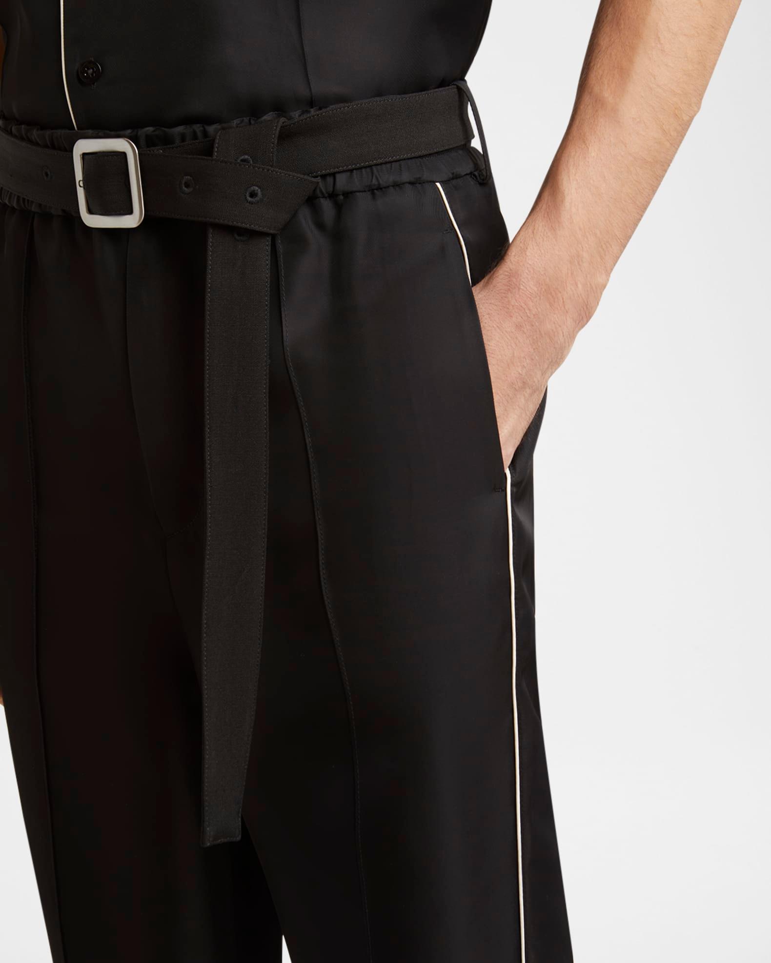 Men's Relaxed-Fit Trousers with Piping Product Image