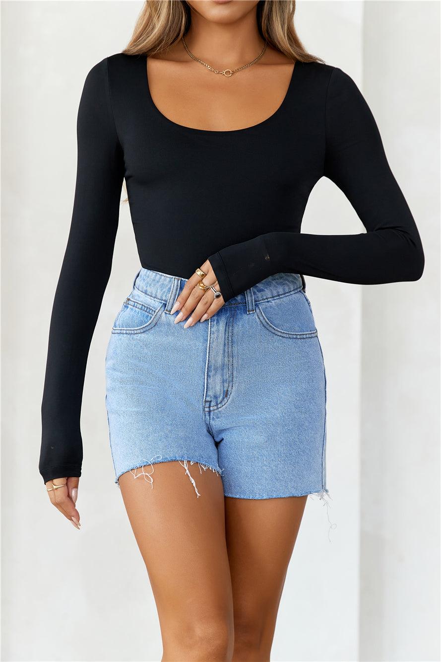 BASE  Second Skin Long Sleeve Bodysuit Black Product Image