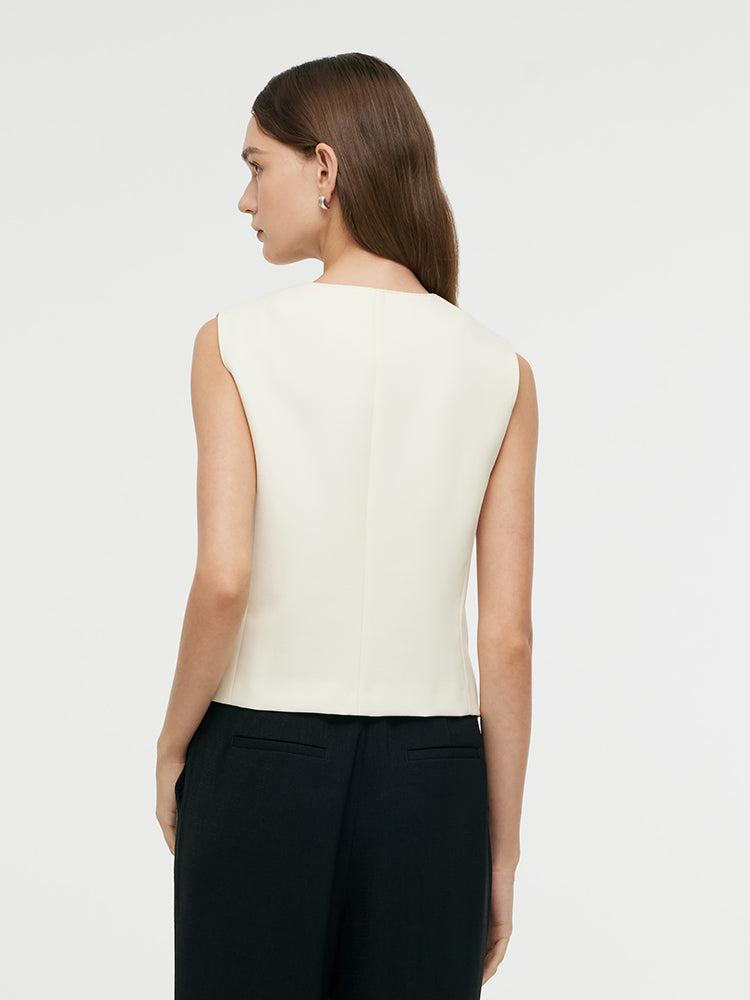 Worsted Wool Single-Breasted Women Vest Product Image