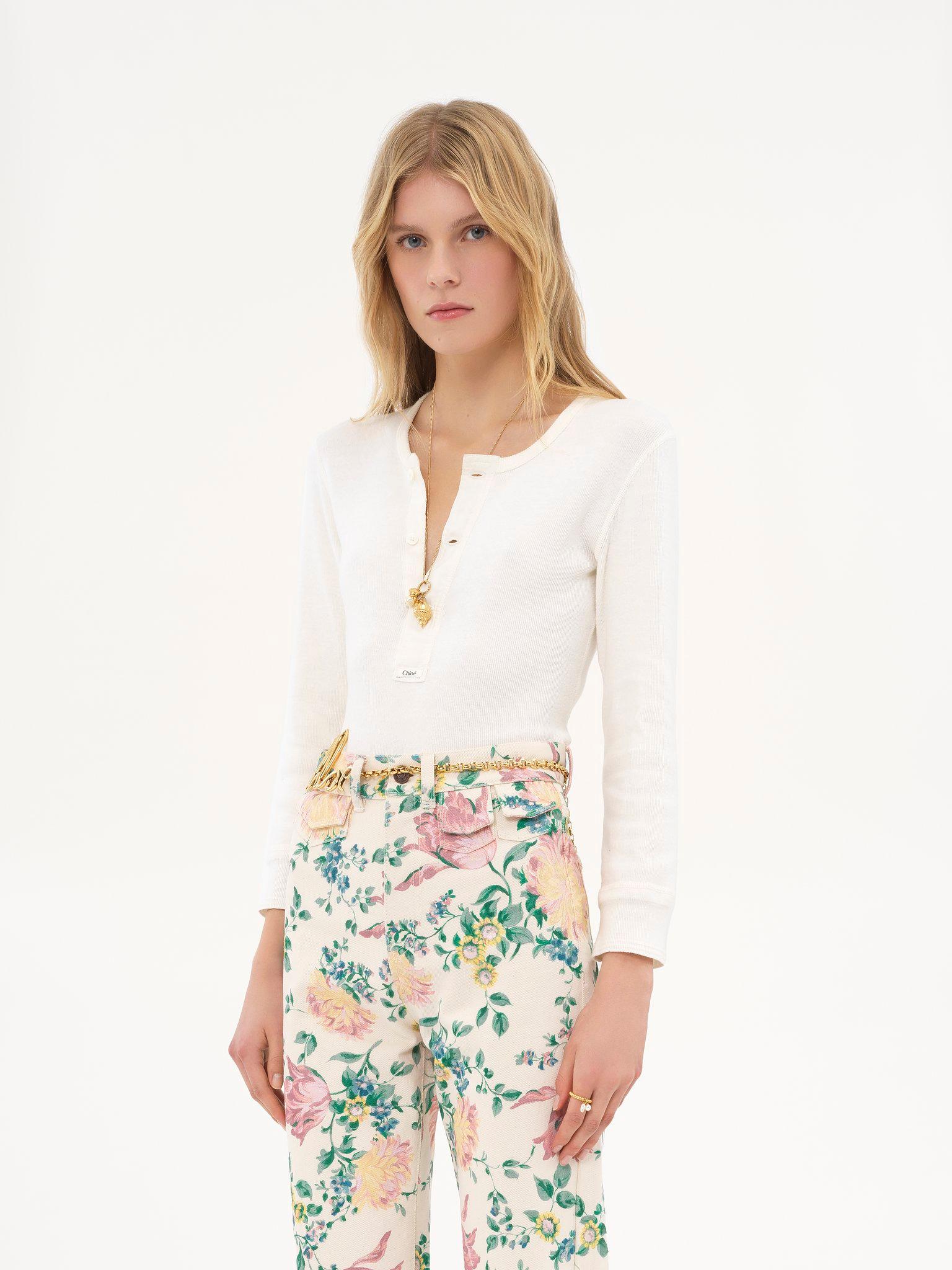 Henley shirt in cotton jersey Product Image