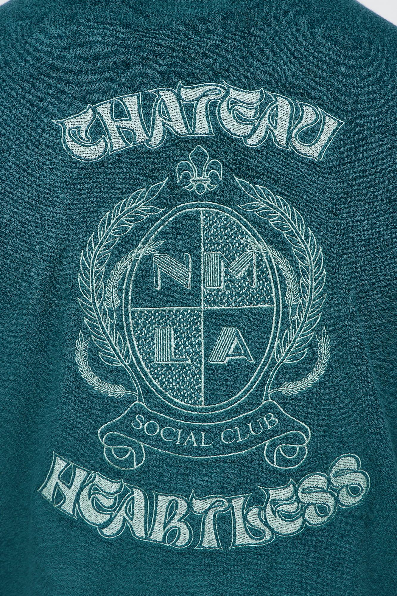 Chateau Terry Embroidered Sleeveless Hoodie - Teal Male Product Image