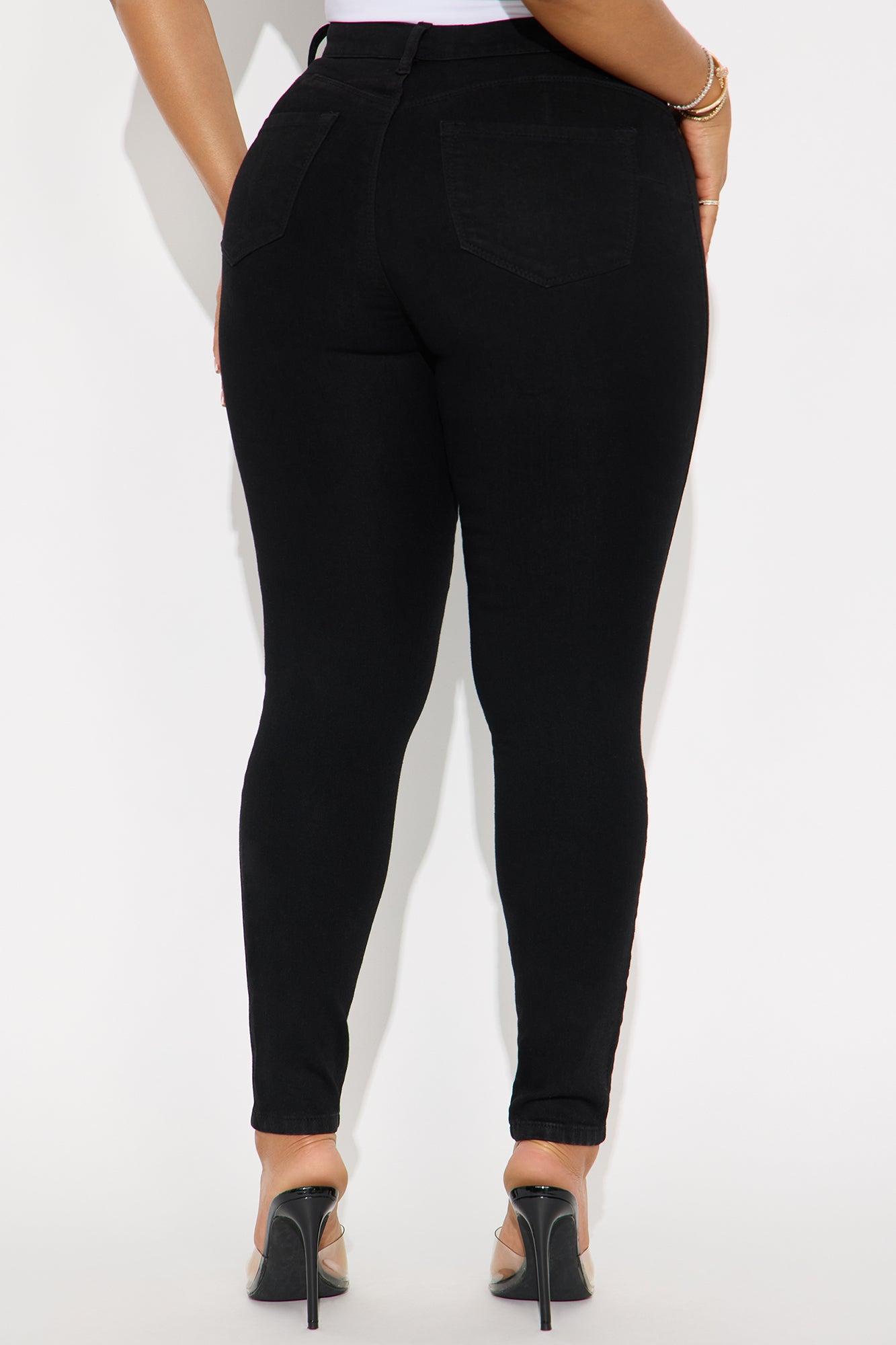 Petite Classic Beauty Booty Lifter Skinny Jeans - Black Product Image