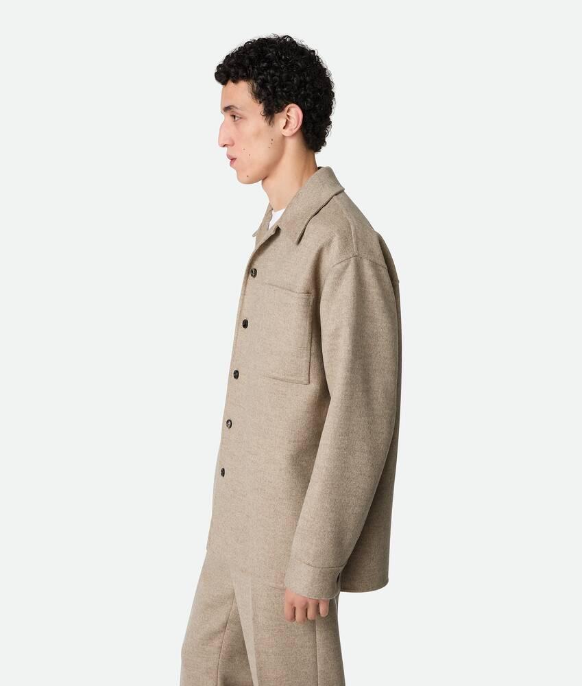Men's Wool And Cashmere Overshirt in Sandshell melange Product Image