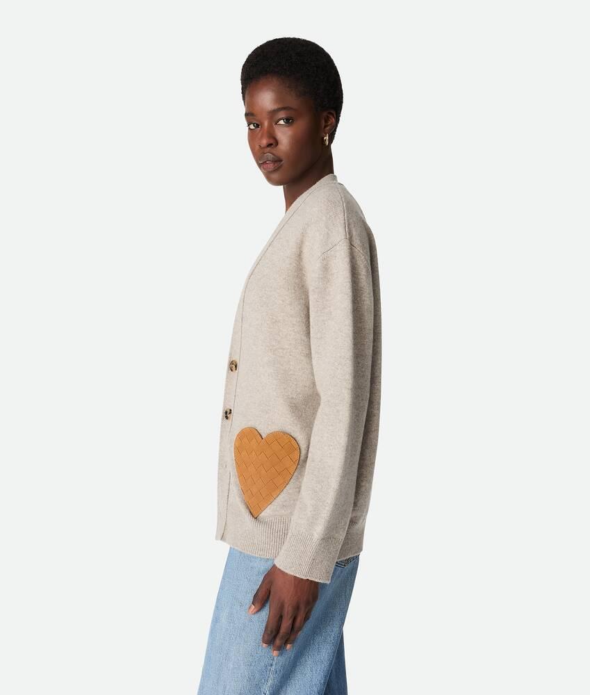 Women's Cashmere Cardigan in Stone melange Product Image