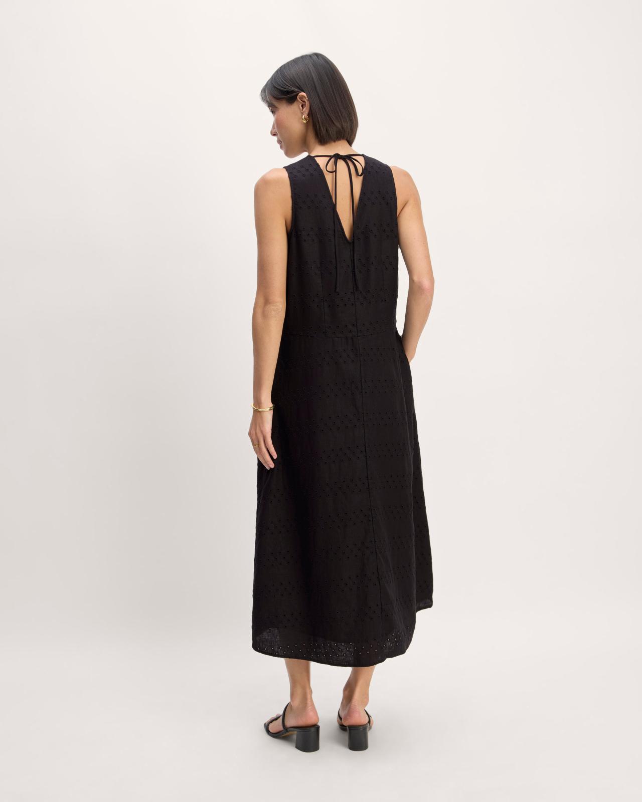 The Linen Eyelet Maxi Dress Product Image