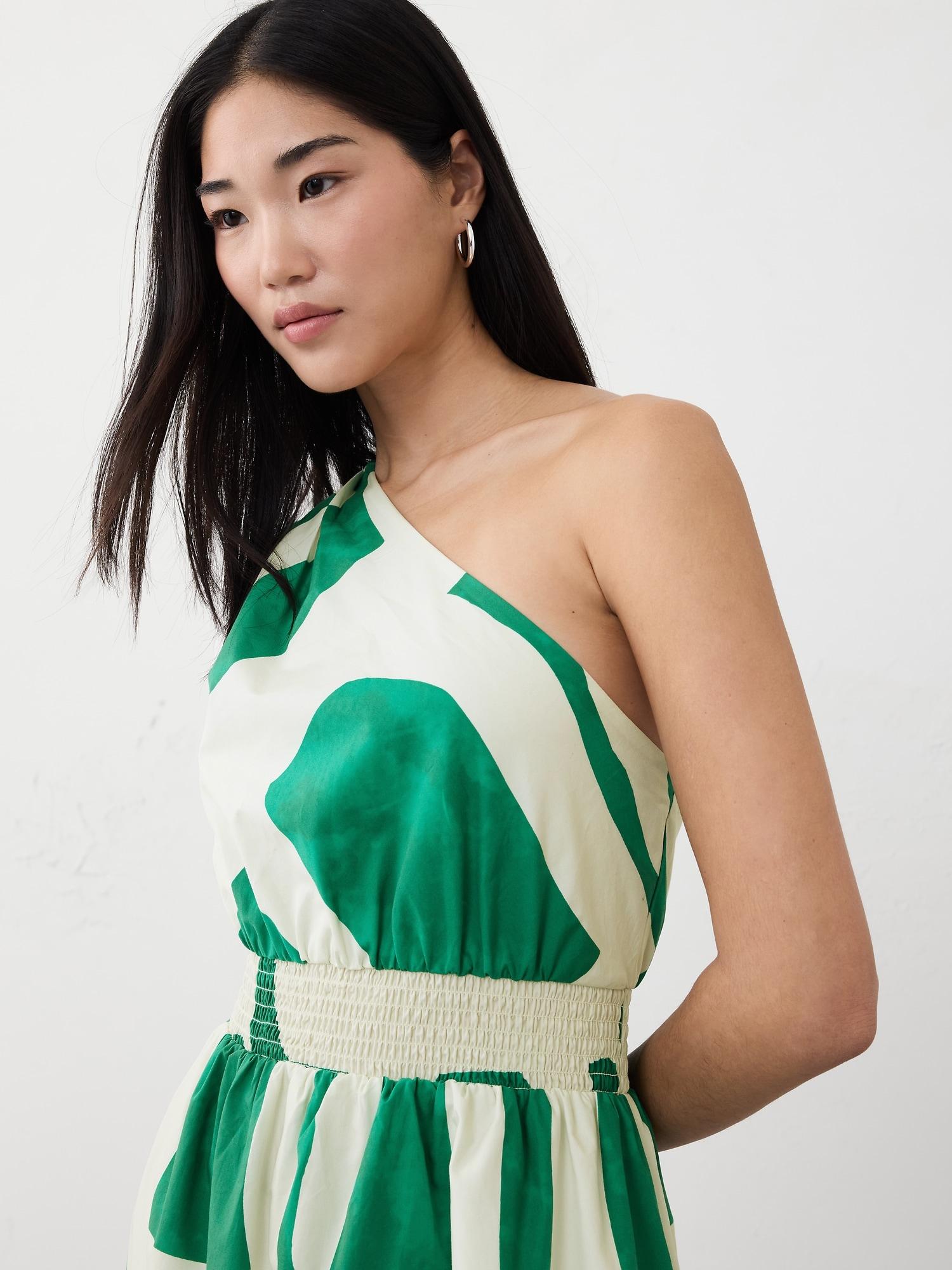 One-Shoulder Poplin Midi Dress Product Image