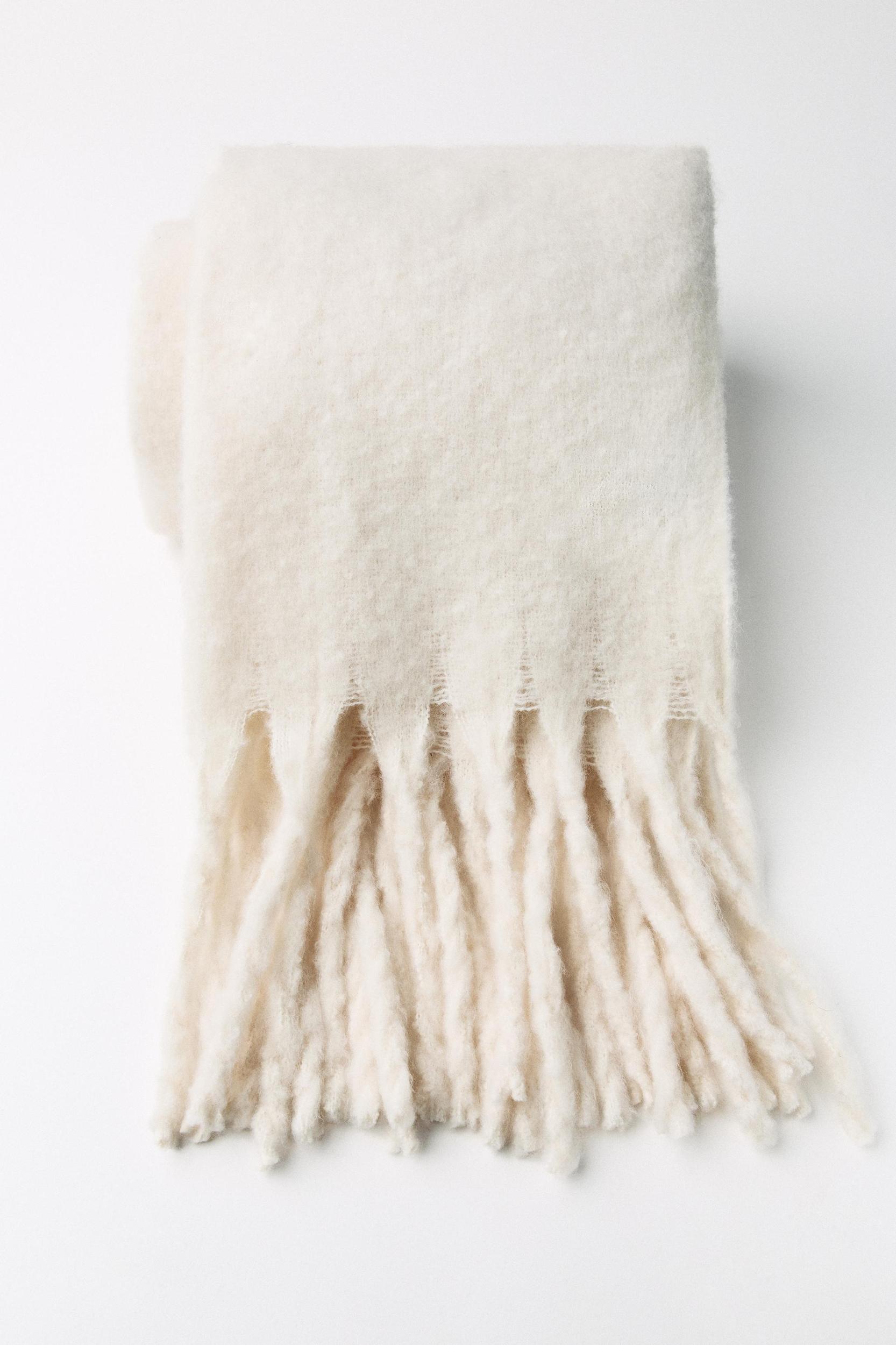FRINGED WIDE SCARF Product Image