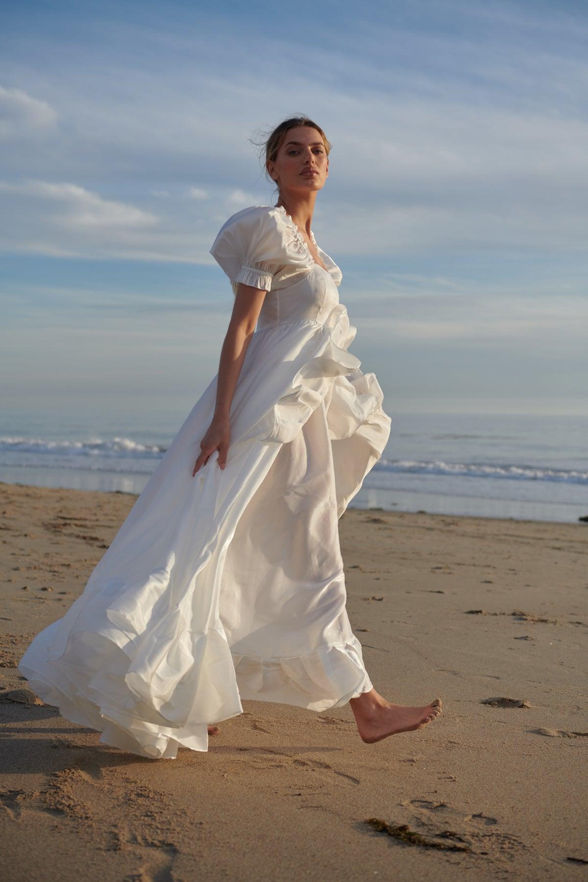The Ivory Recycled Ruffle Gown Product Image