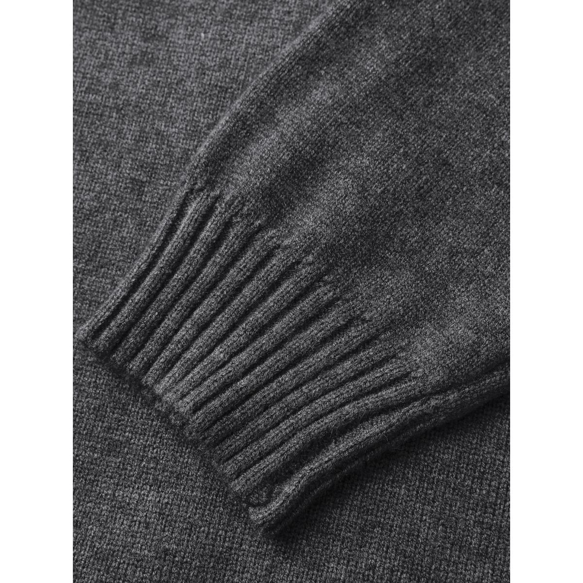 Plus Size Supersoft Two-Piece Scarf Cozy Pullover DarkGray Women Leisure Loose Long Sleeve V-neck Casual Pullovers BloomChic 18-20/2X Product Image