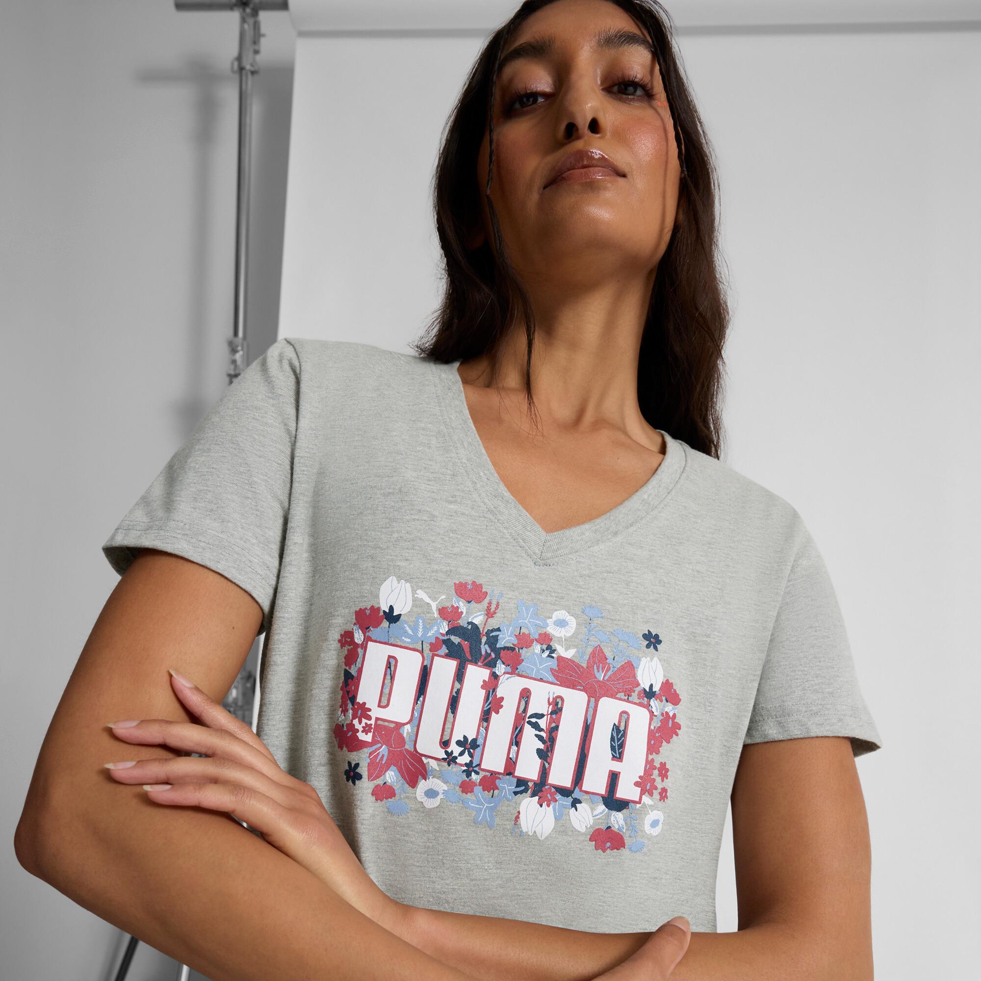 PUMA GRAPHICS Floral Women's T-Shirt in Grey Product Image
