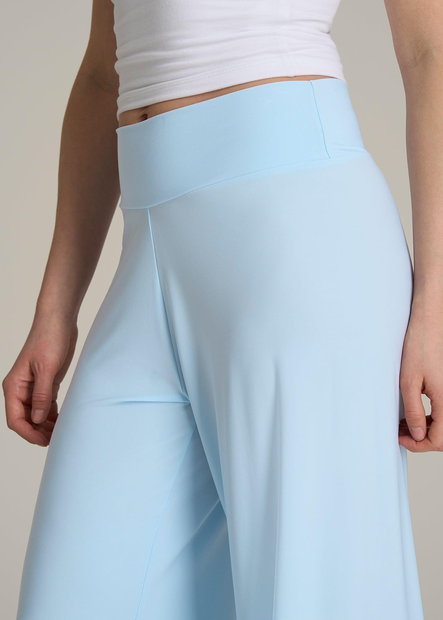 Pull On Breezy Wide Leg Pants for Tall Women in Ice Blue Female Product Image