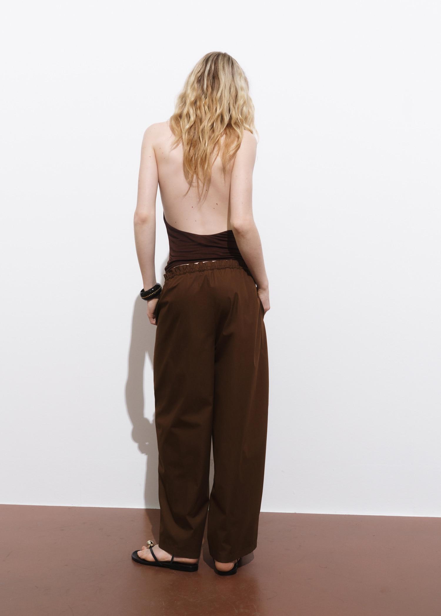 Paper bag cotton pants - Women | MANGO USA Product Image