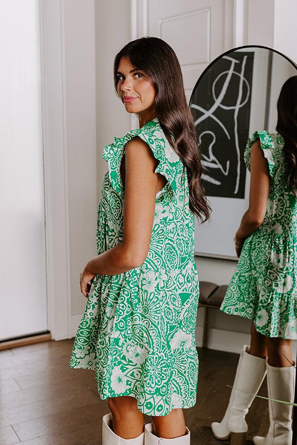 Hello Lovely Floral Dress In Emerald Product Image
