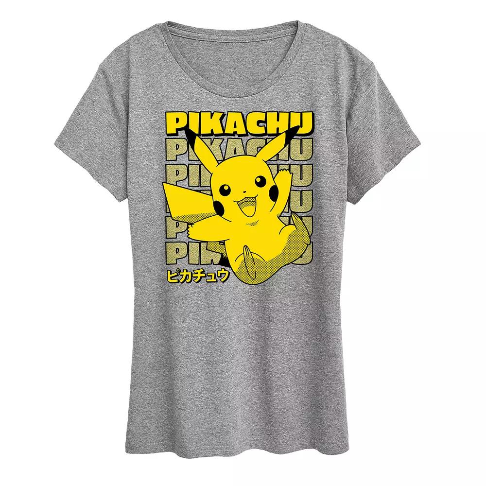 Women's Pokemon Pikachu Stack Graphic Tee,  Product Image