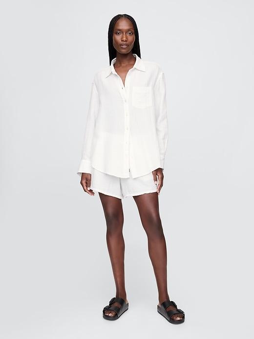 Cotton Gauze Button-Down Shirt Product Image