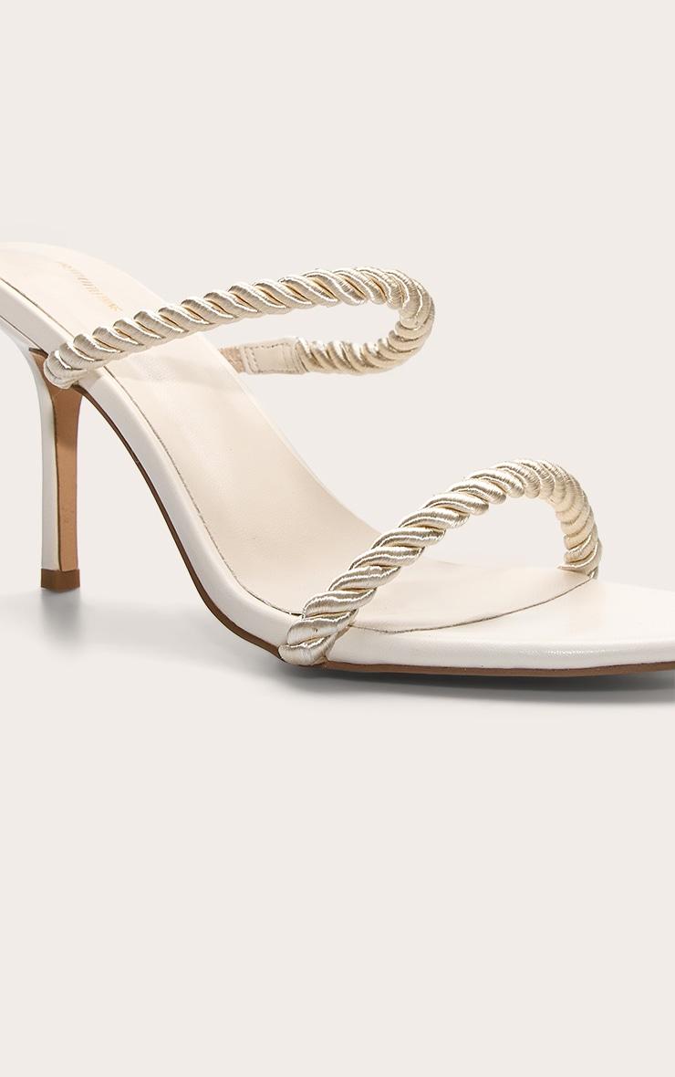 Natural Round Toe Double Rope Strap Barely There Heeled Sandals Product Image