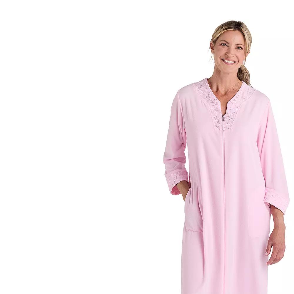 Women's Miss Elaine Essentials Terry Long Zip Robe,  Product Image