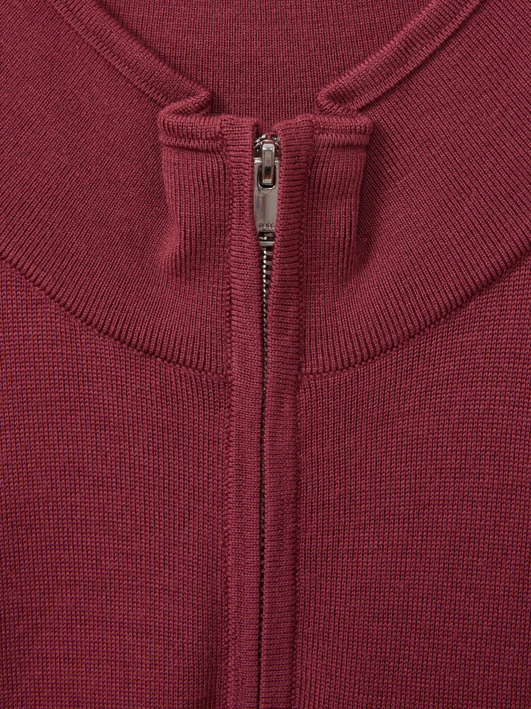 Merino Wool Half-Zip Polo Shirt in Cherry Pink Product Image
