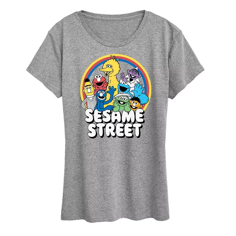 Women's Sesame Street Group Rainbow Graphic Tee, Girl's,  Product Image