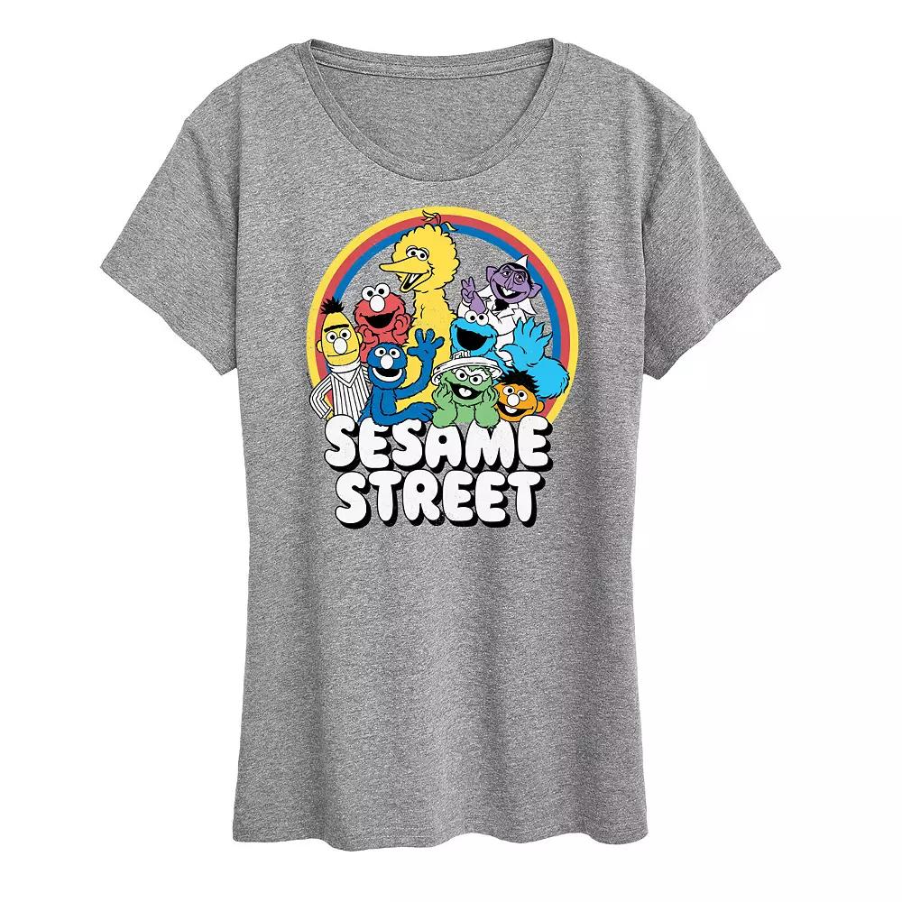 Women's Sesame Street Group Rainbow Graphic Tee, Girl's,  Product Image