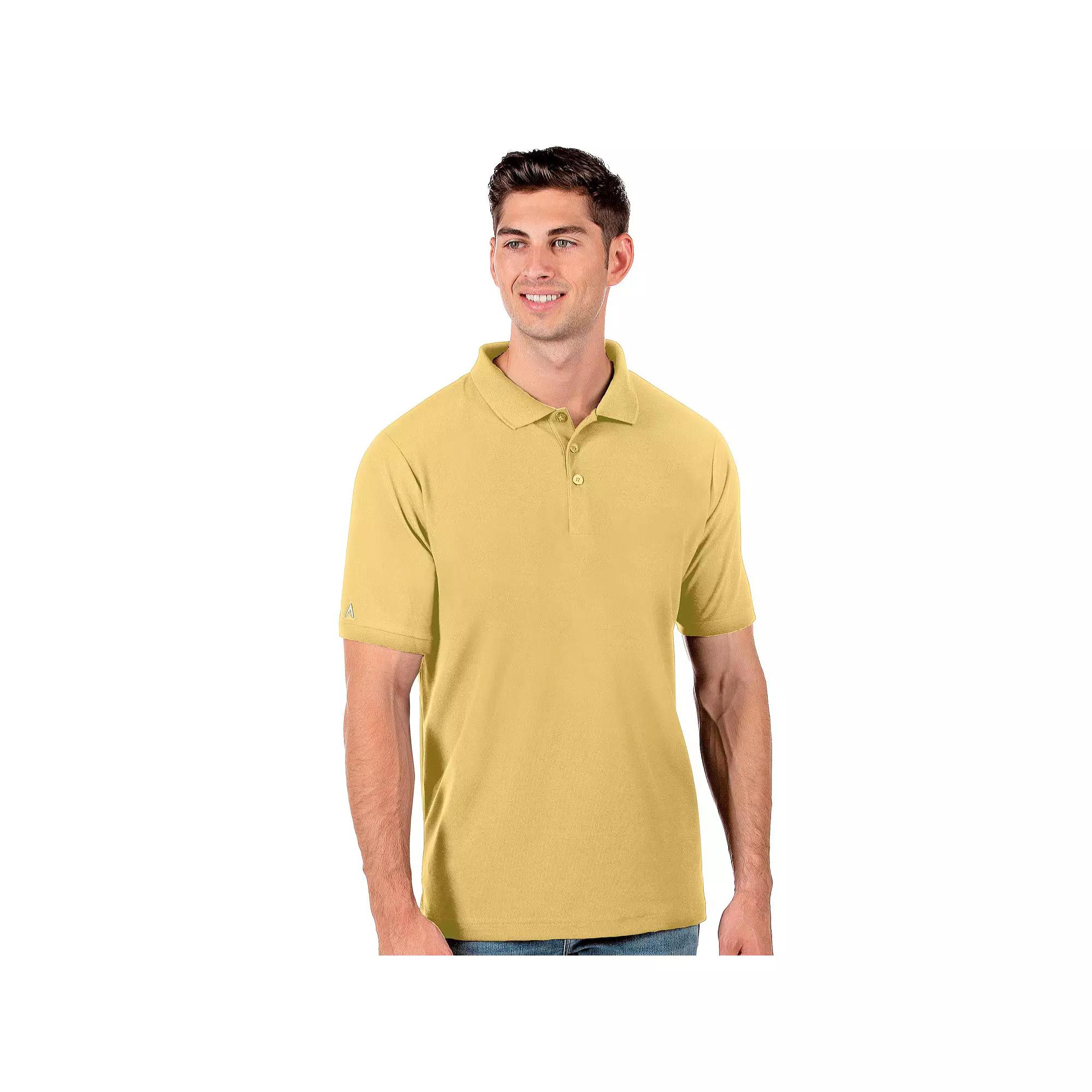 Men's Antigua Legacy Fitted Pique Polo, Size: Large, Yellow Product Image