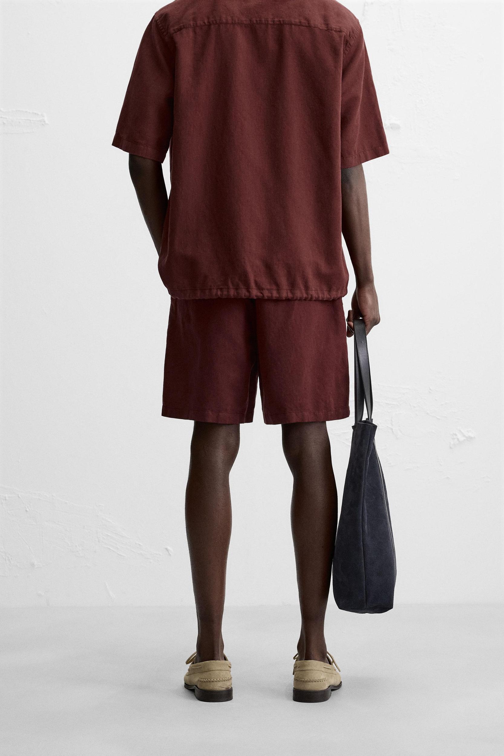 LINEN-COTTON SHORTS Product Image