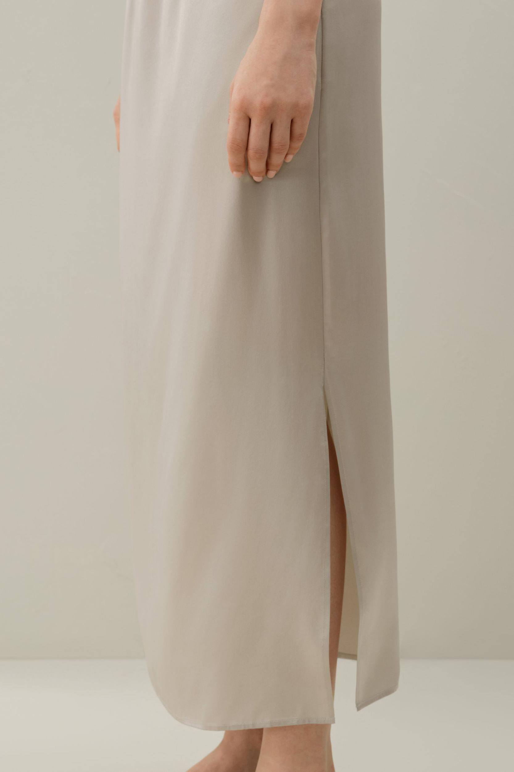 Washable Silk Charmeuse Pull-On Skirt Product Image
