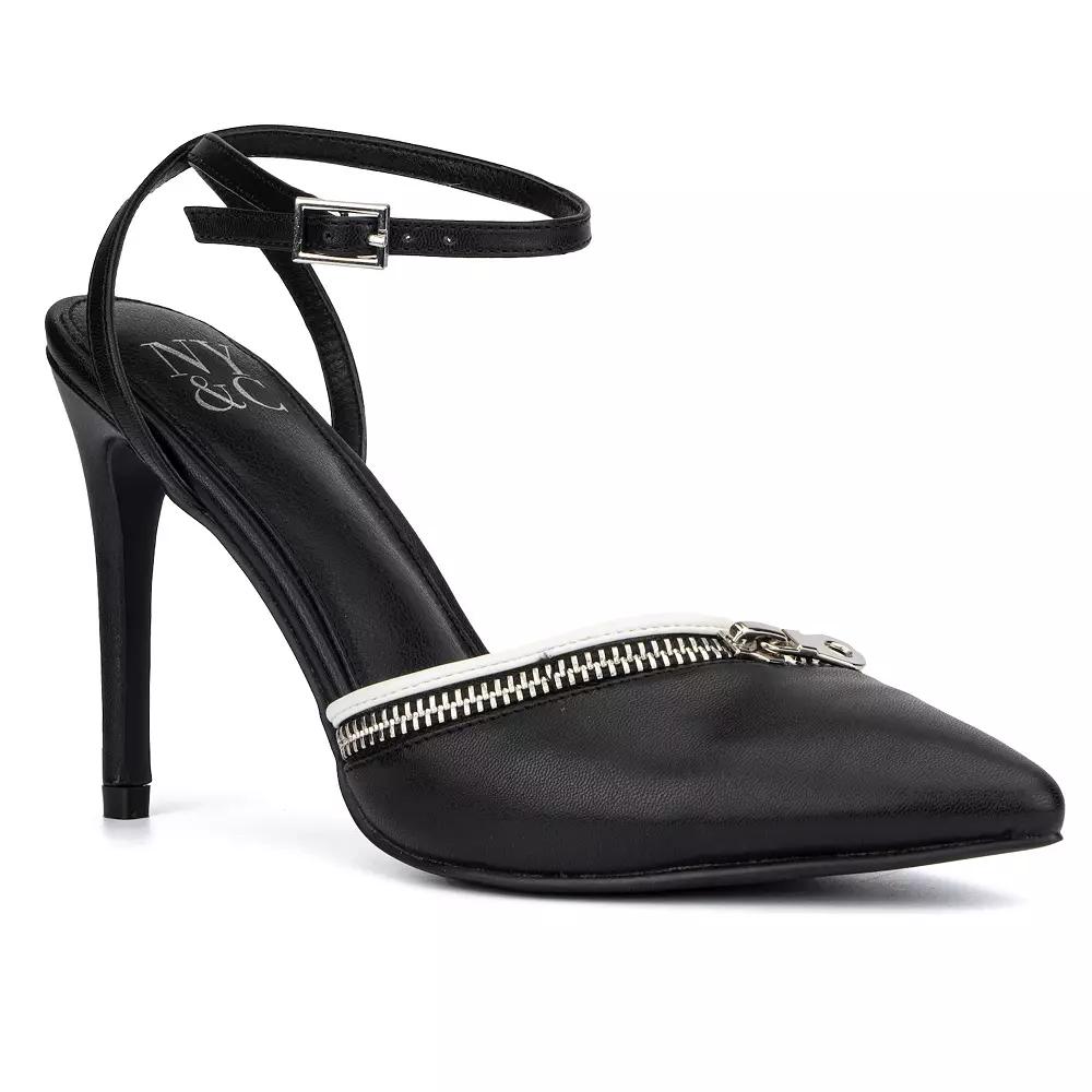 New York & Company Lara Women's Heels, Size: 8, Black White Product Image