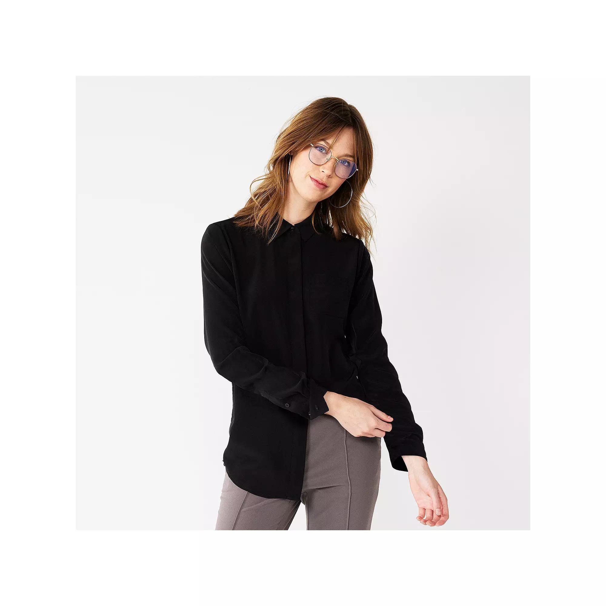 Petite Nine West Drapey Shirt, Women's,  Product Image