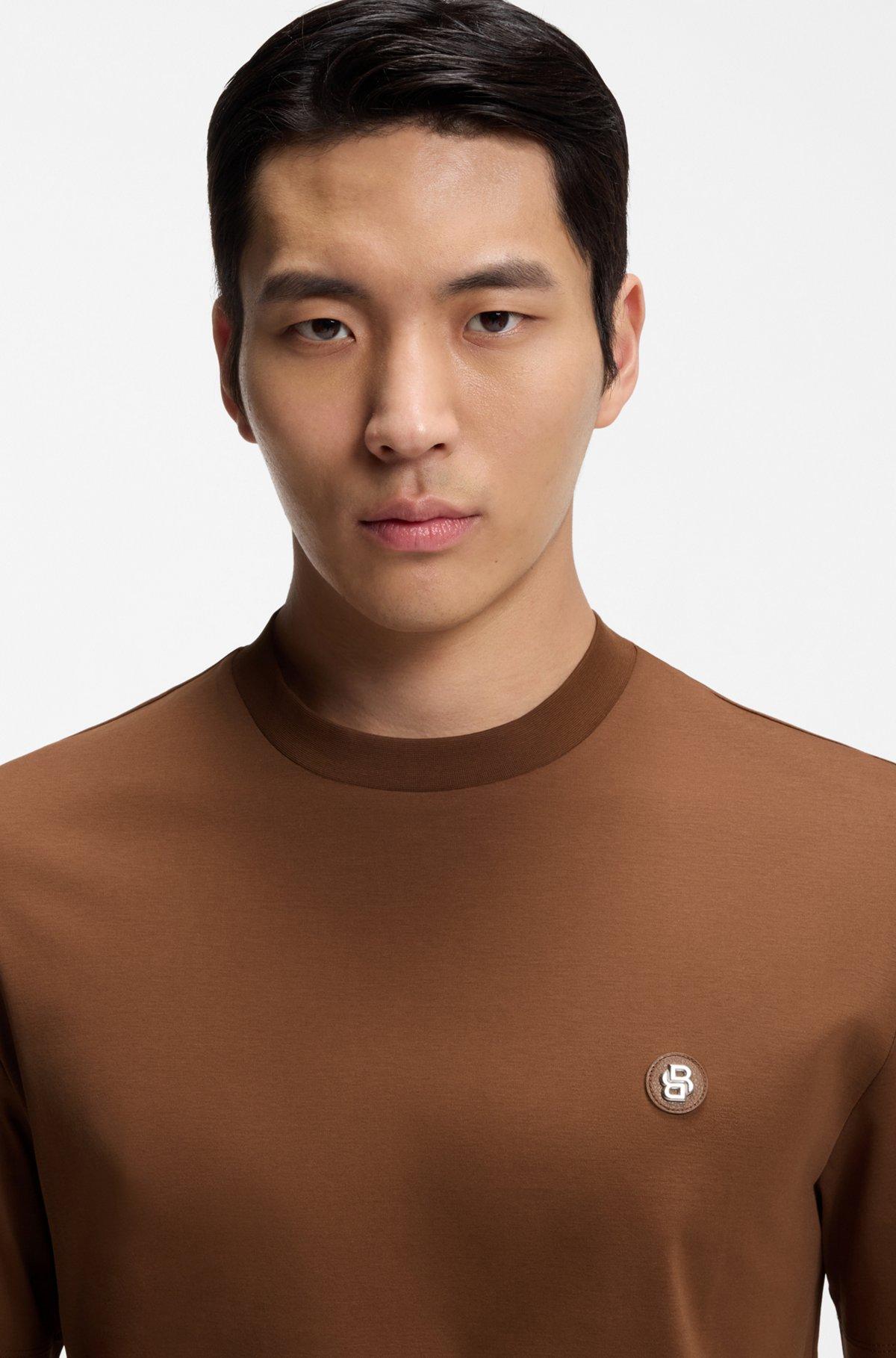 Cotton-jersey T-shirt with embroidered logo artwork Product Image