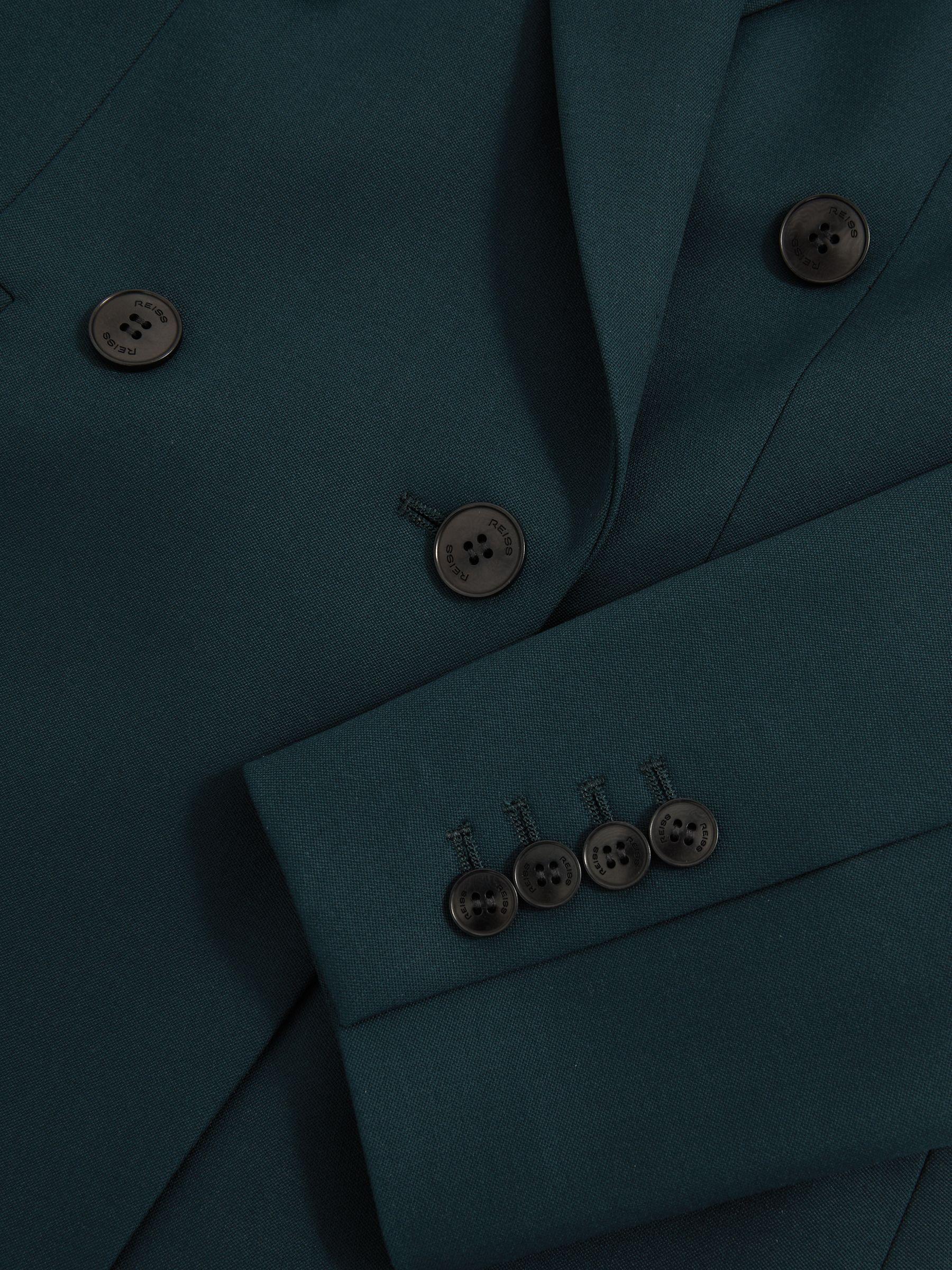 Wool-Blend Double-Breasted Suit Blazer in Green Product Image