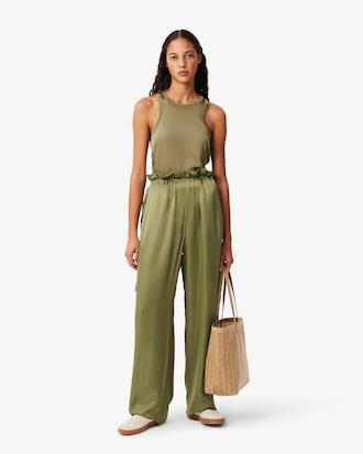 Slim Fit Fluid Satin Tank Top Product Image