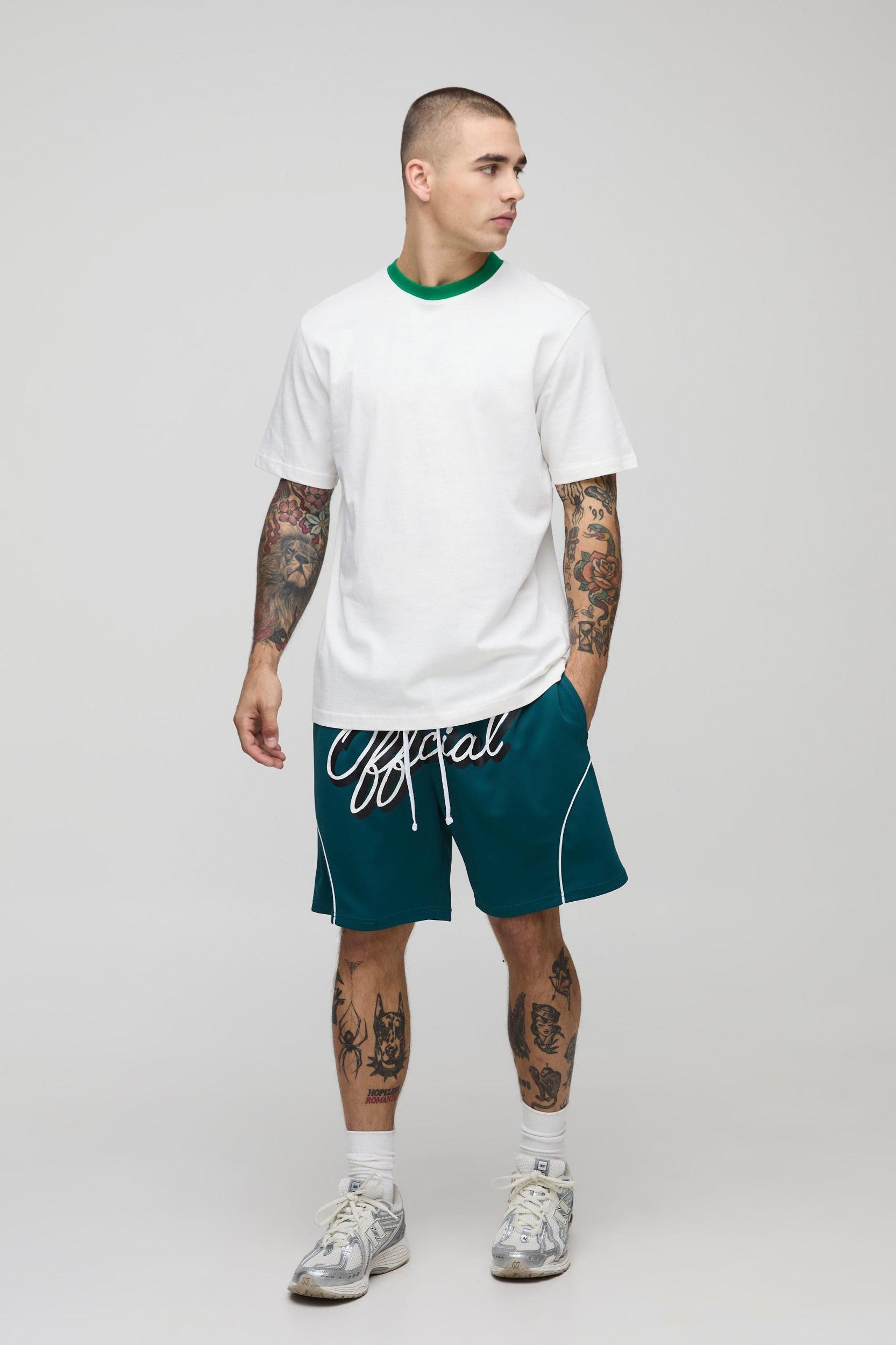 Regular Fit Ringer Crew Neck T-Shirt | boohooMAN USA Product Image