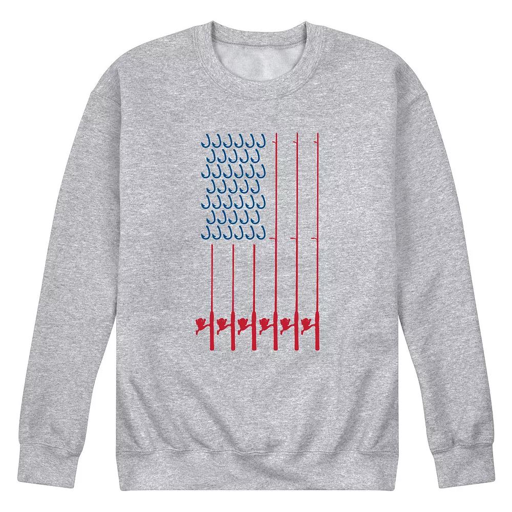 Men's Fishing Pole Flag Fleece Sweatshirt,  Product Image
