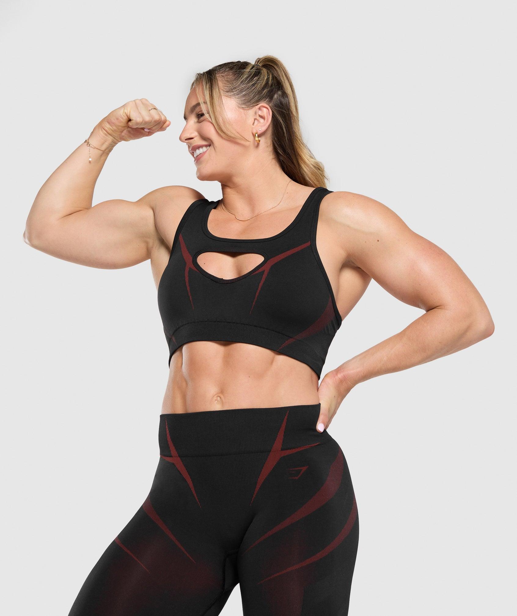 Gymshark Apex Lift Sports Bra - Black/Reps Red Female Product Image