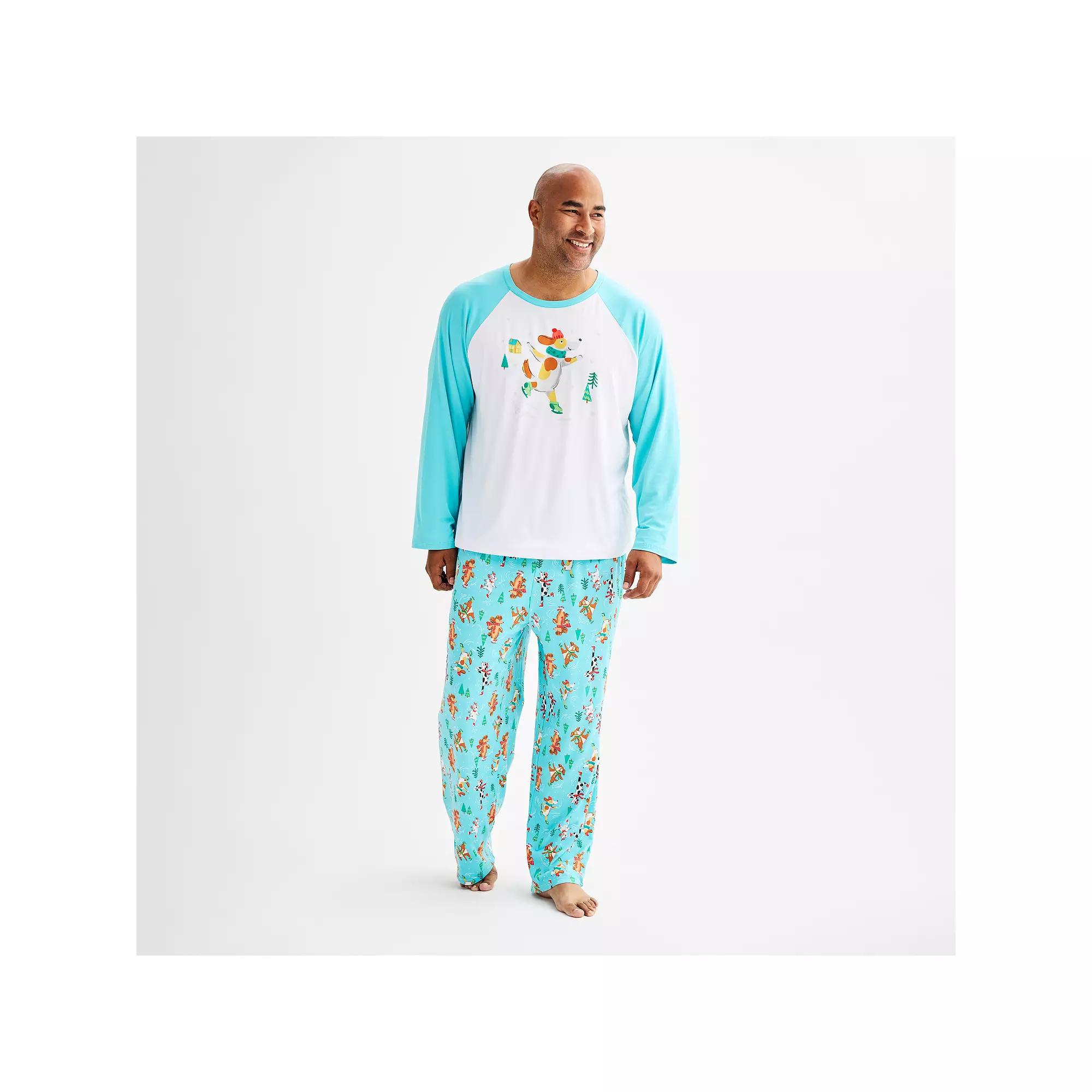 Big & Tall Jammies For Your Families® Dog Family Pajama Top & Pajama Bottoms Set, Men's, Size: XXL Tall, Winter Dogs Product Image