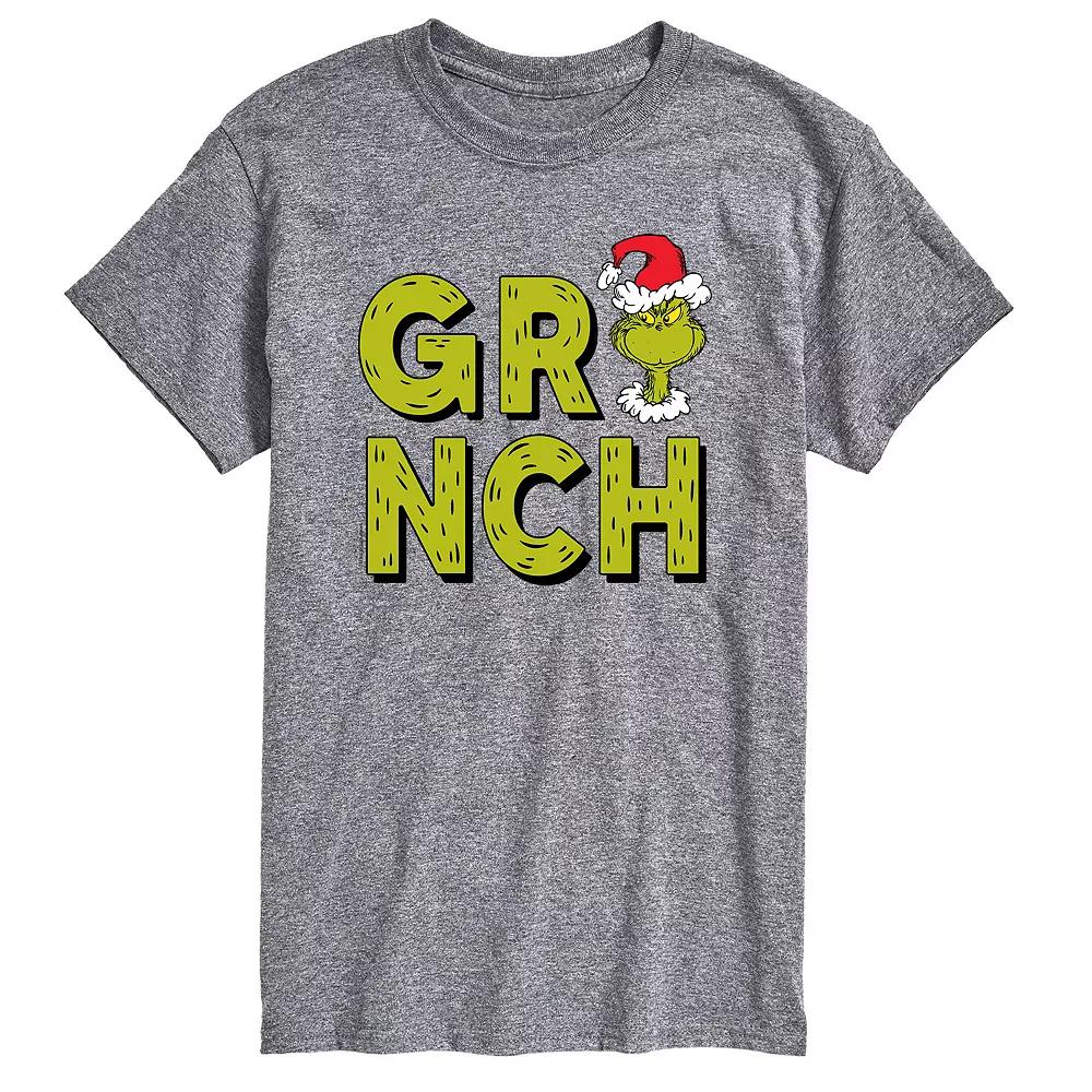 Big & Tall Grinch Fur Letters Tee, Men's,  Product Image