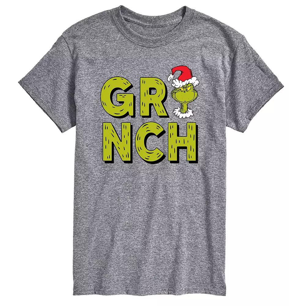 Big & Tall Grinch Fur Letters Tee, Men's,  Product Image