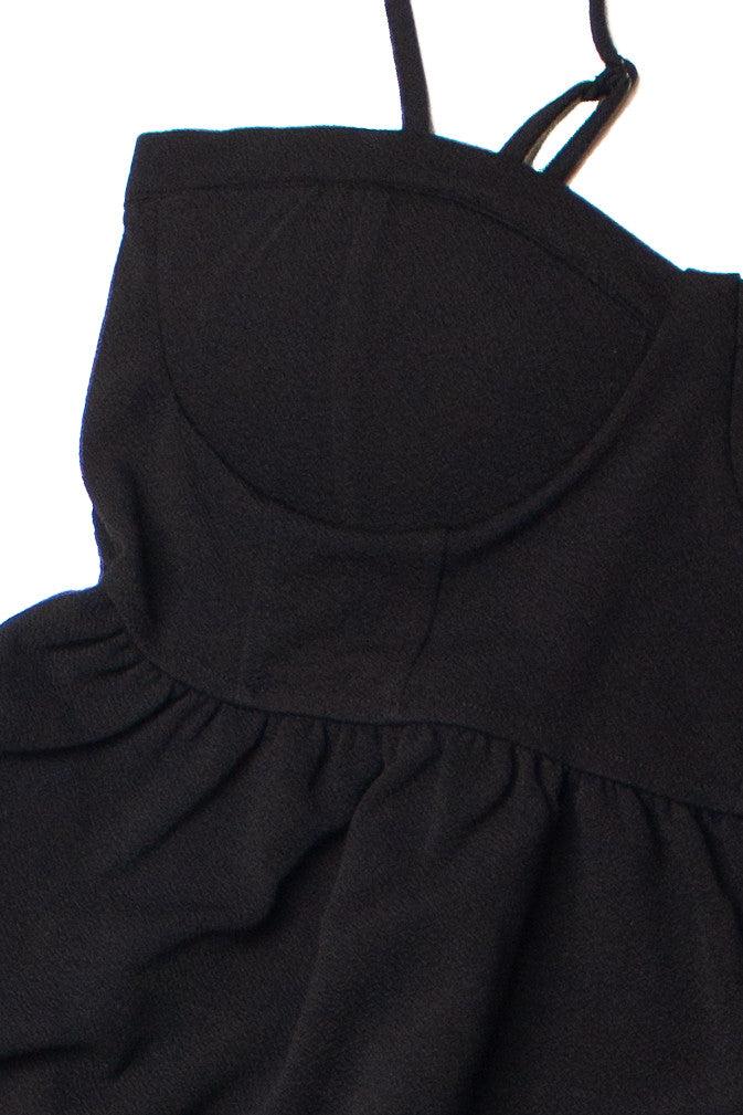 Black Bustier Top Wide Leg Jumpsuit Product Image