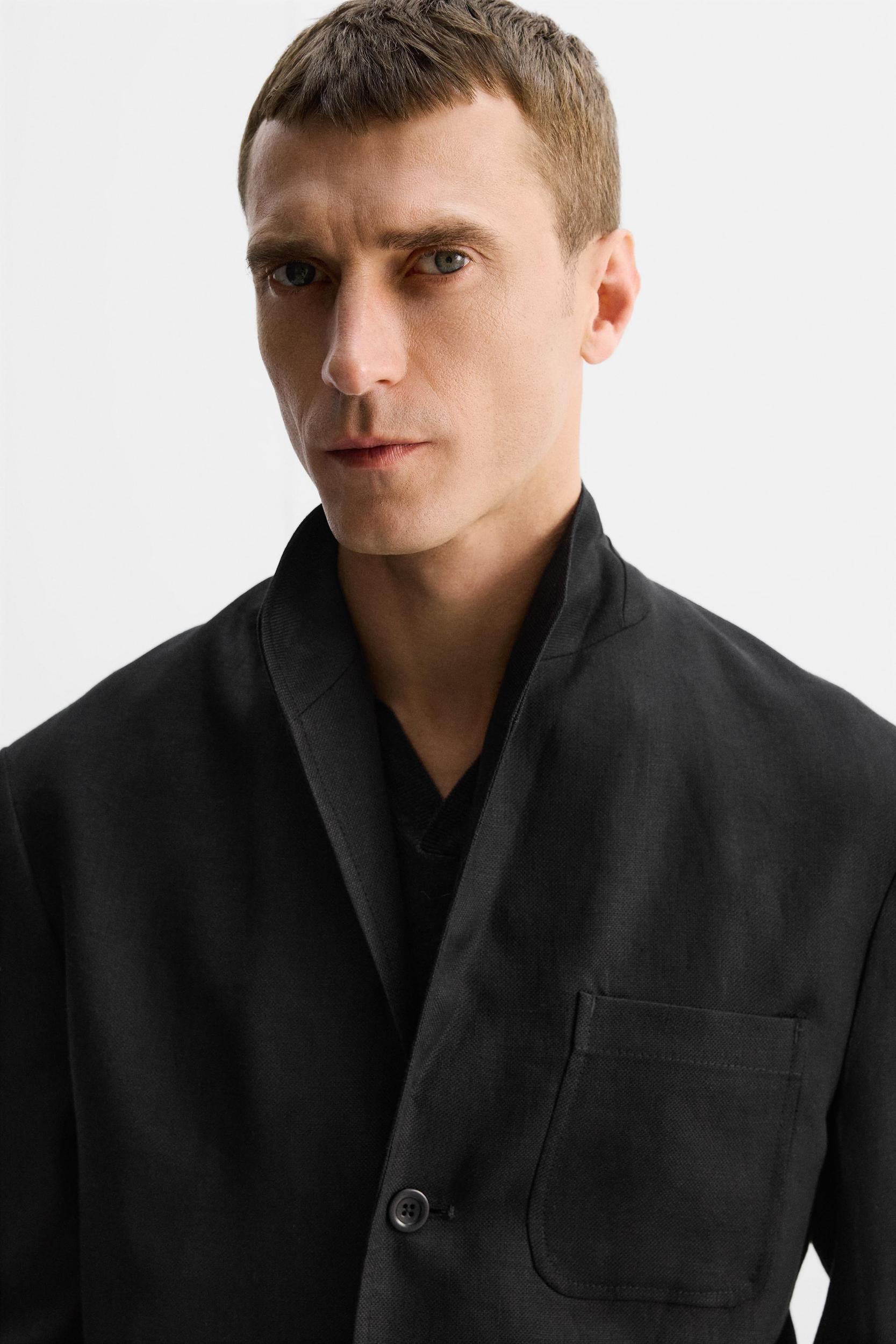 LIMITED EDITION 100% LINEN RELAXED FIT SUIT BLAZER Product Image