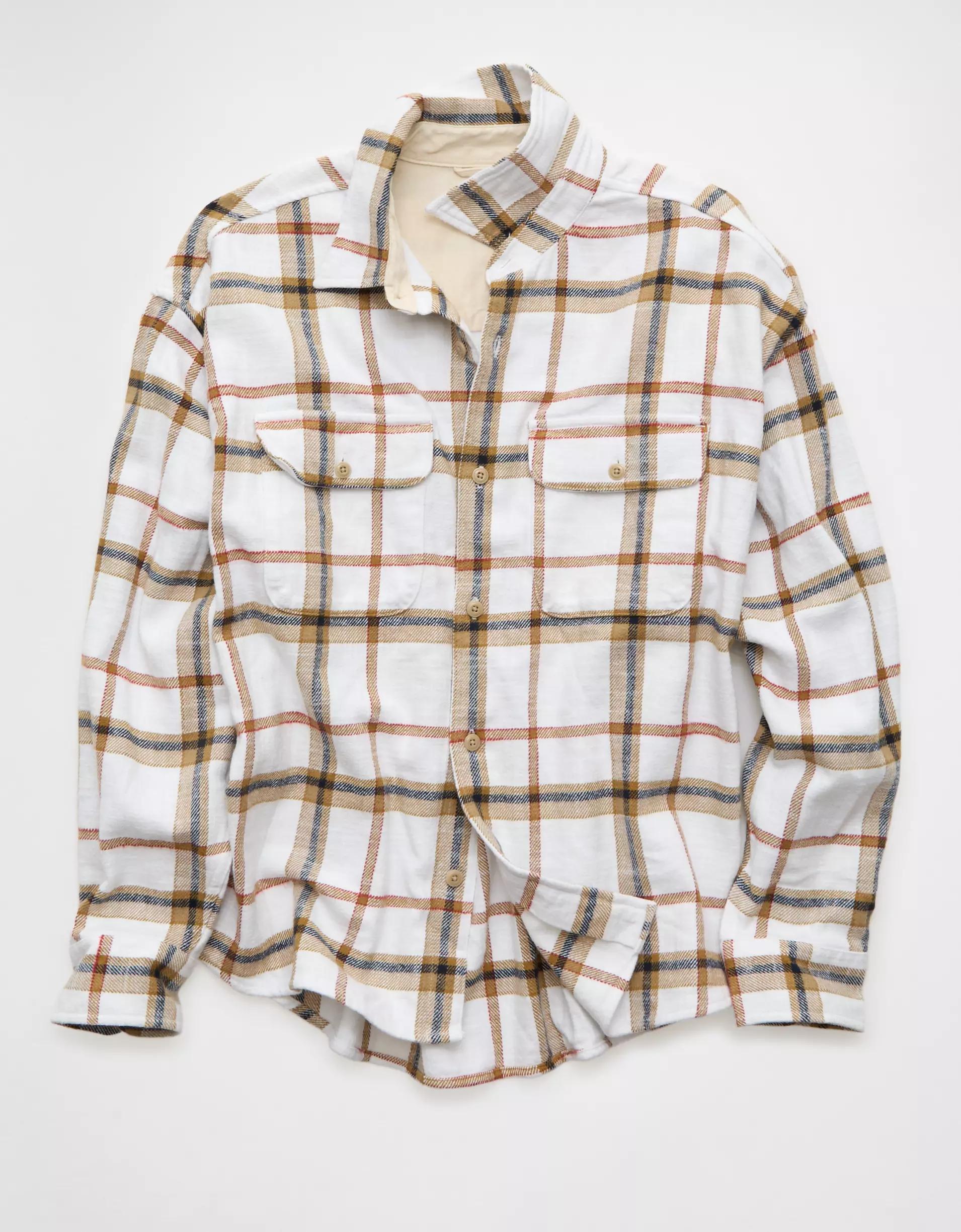 AE Boxy Flannel Shirt Product Image