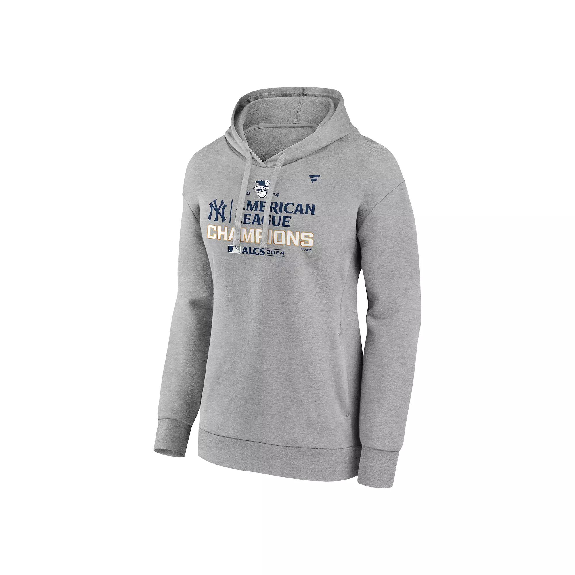 Women's Fanatics New York Yankees MLB 2024 American League Champions Locker Room Pullover Hoodie, Size: XL, Grey Gray Product Image
