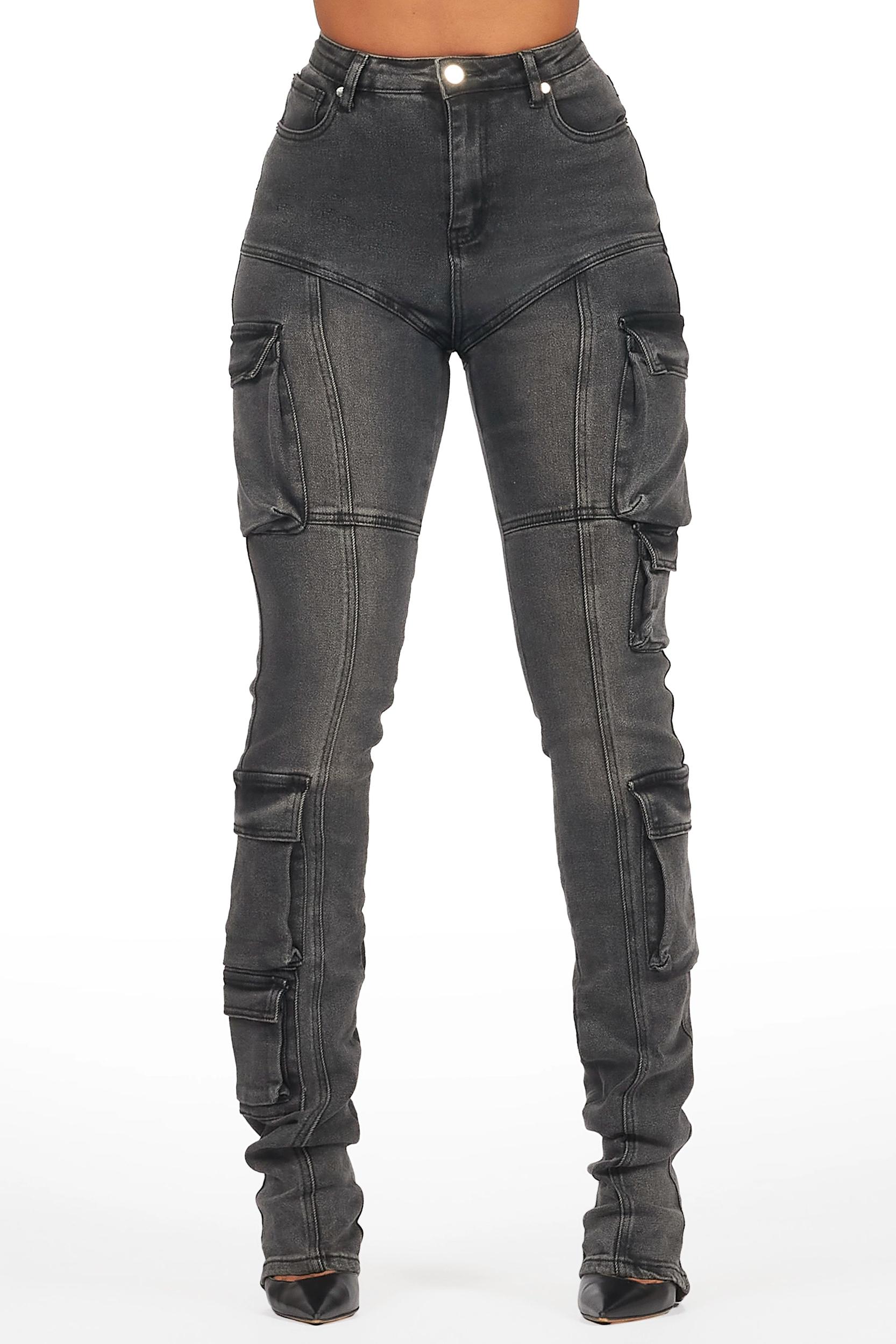 Jaylin Black Wash Skinny Stacked Jean Female Product Image
