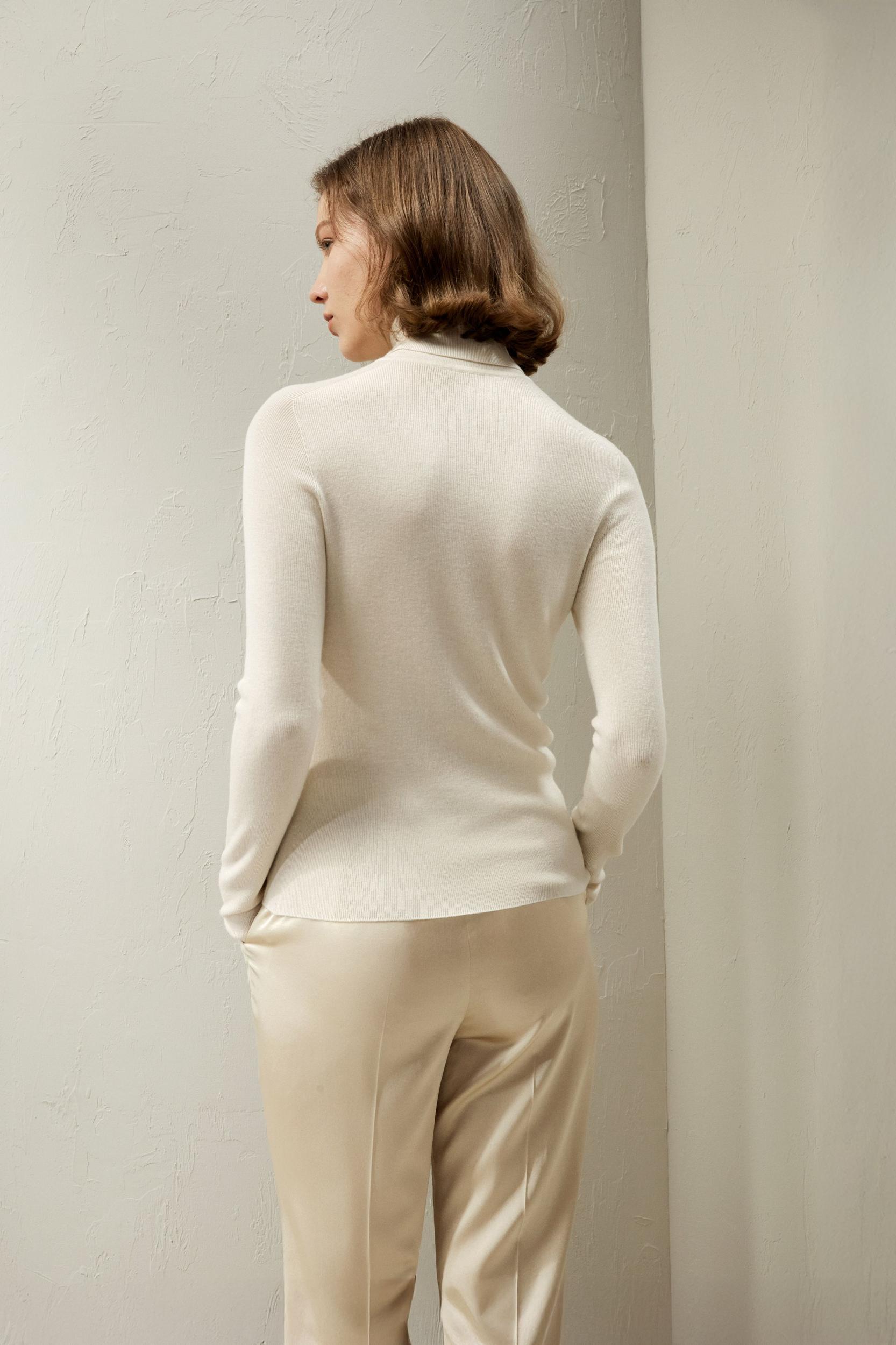 LILYSILK Silk Jumper Women'S - Brown Silk and Cashmere - Comfort Insulating Jumpers L Product Image