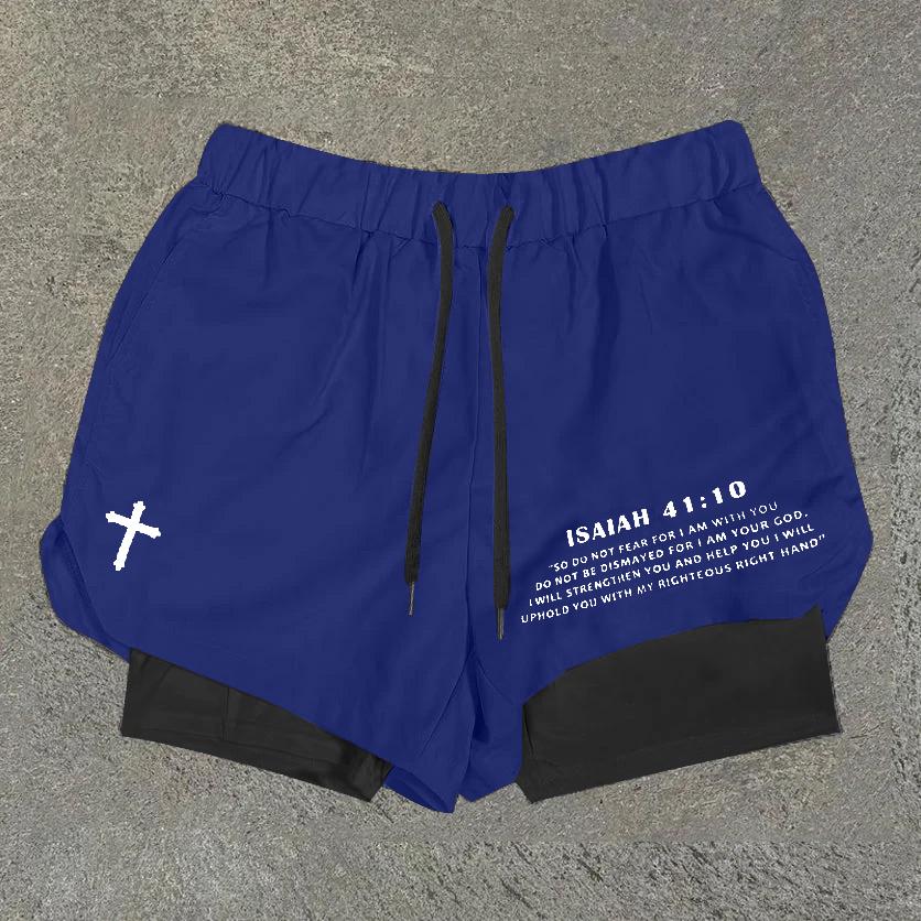 Fearless 41:10 Print Men's High Performance Double Layer Quick Dry Shorts Product Image