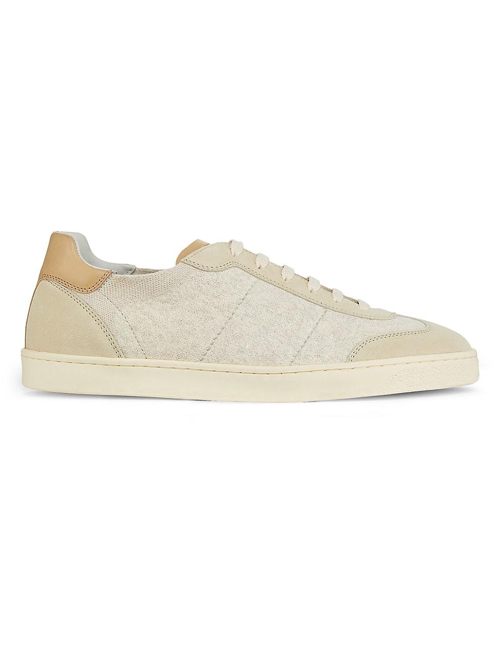 Mens Cotton, Leather & Suede Low-Top Sneakers Product Image