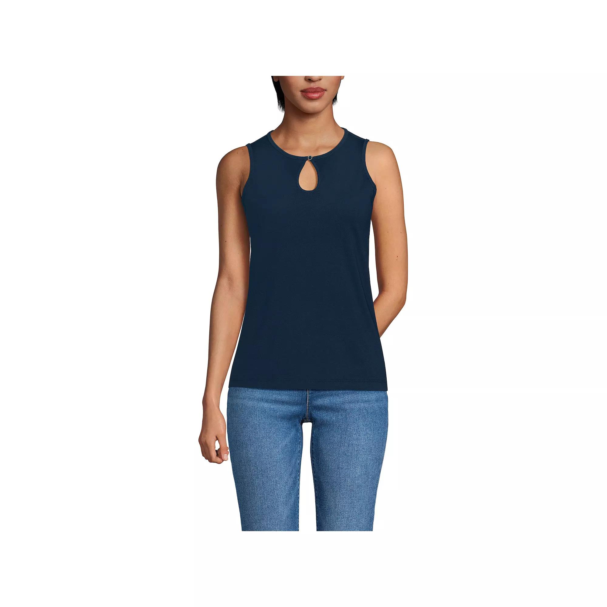 Women's Lands' End Supima Keyhole Tank Top,  Product Image