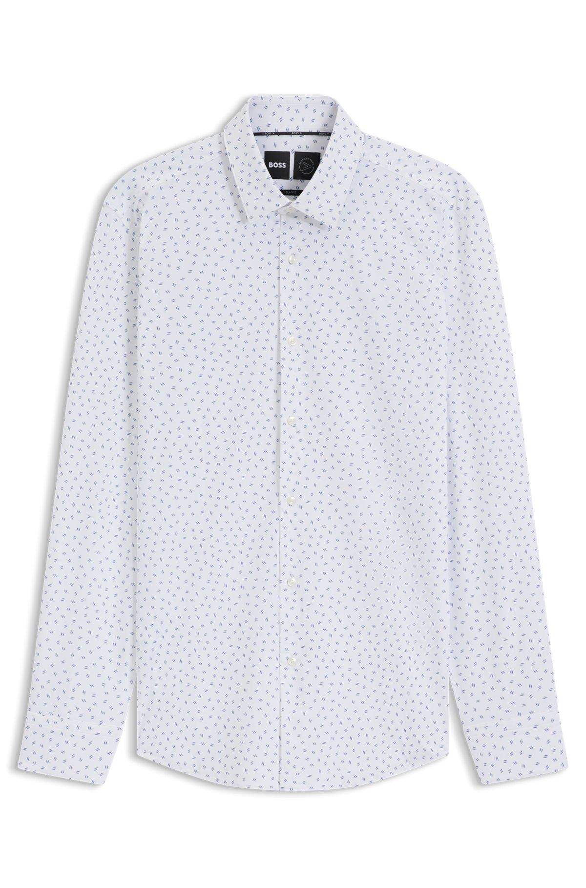 Slim-fit shirt in printed performance-stretch jersey Product Image